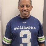 Samuel Teweldemedhn CE wearing seahawks number 3 jersey