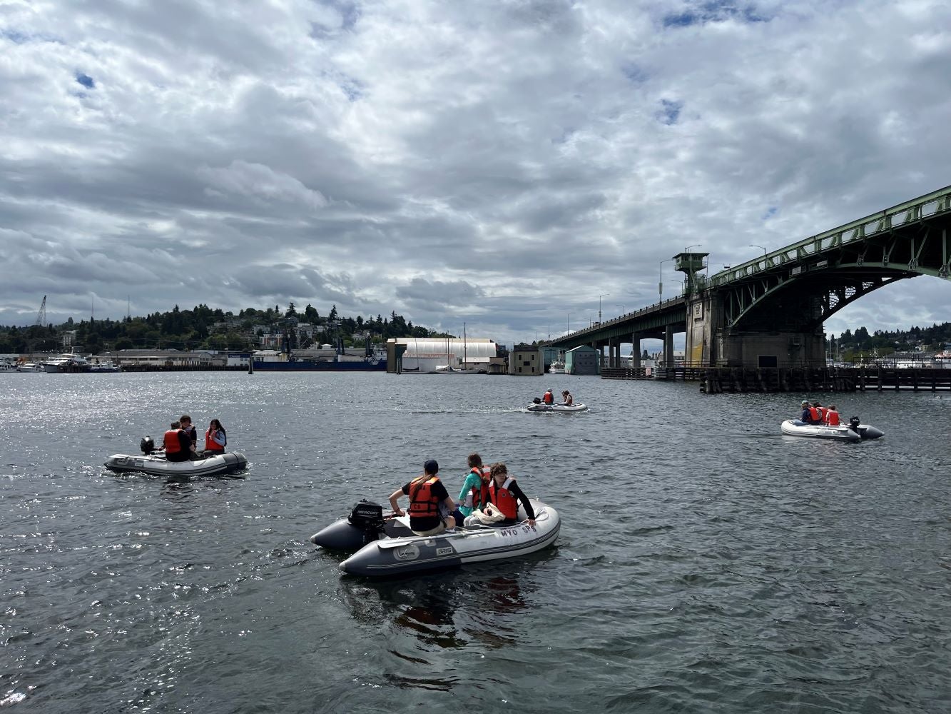 students on boats in water