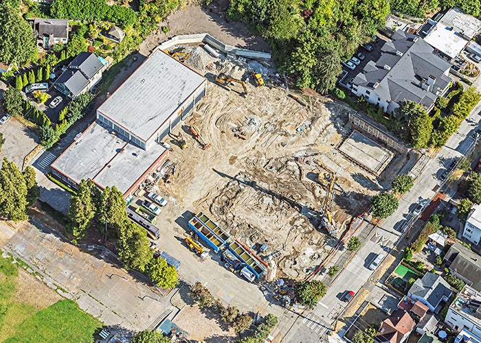 aerial view of a construction site