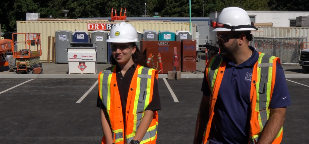 Student and mentor at Construction Management internship