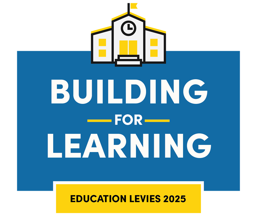 Building for Learning Education Levies 2025 graphic of a school building