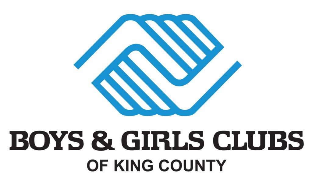 outlines of hands in blue grasping eachother boys and girls club logo