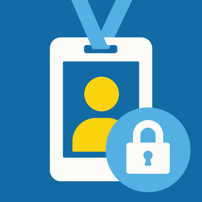 graphic of an ID security badge for accessing buildings