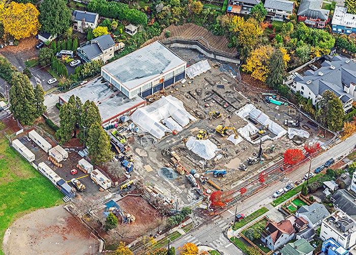 aerial view of a construction site