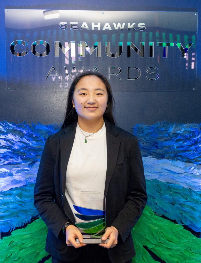 Senior Eleana Lee from Chief Sealth was a recipient of the Seattle Seahawks’ inaugural Community Awards.