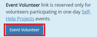 Screenshot of the volunteer application page