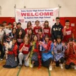 Students from Nathan Hale High School pose with exchange students from Naha High School in Okinawa, Japan. Photo by Zach Lee/Nathan Hale High School