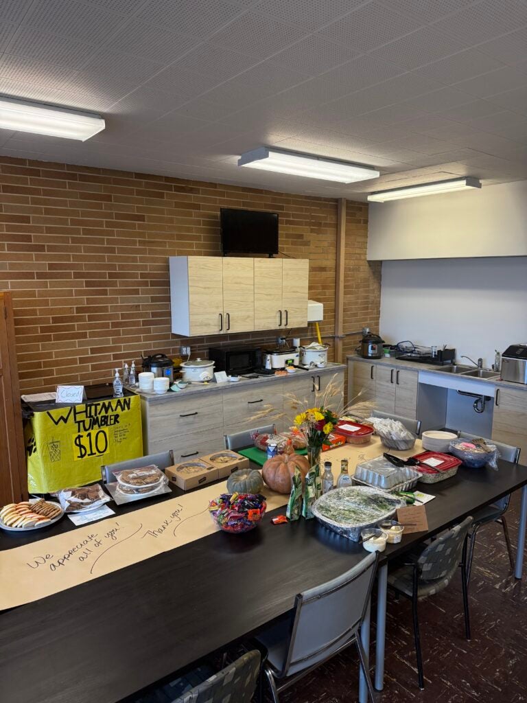 Tables with food and treats