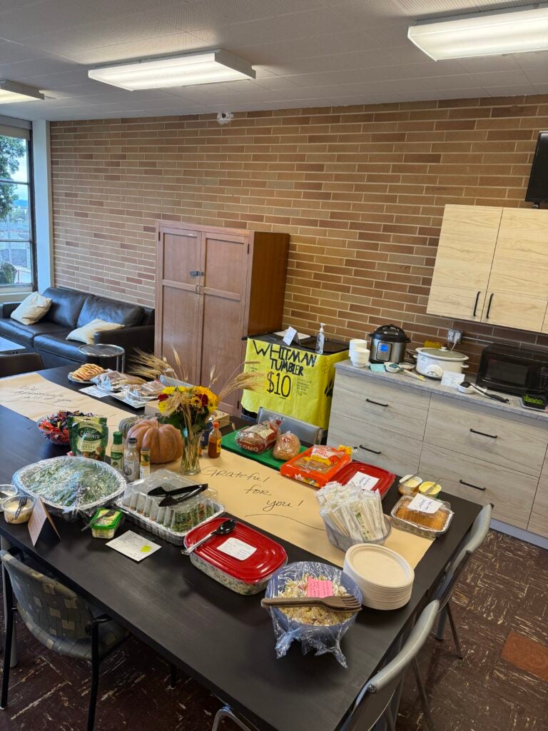 Tables with food and treats.