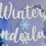 Snowflakes. Text: Winter Wonderland