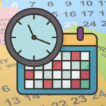 Calendars background with Clock and Calendar on top.