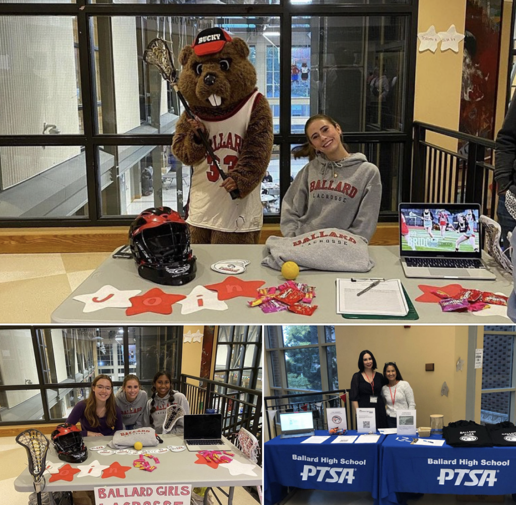 Girls Lacrosse Table and PTSA Table with volunteers.