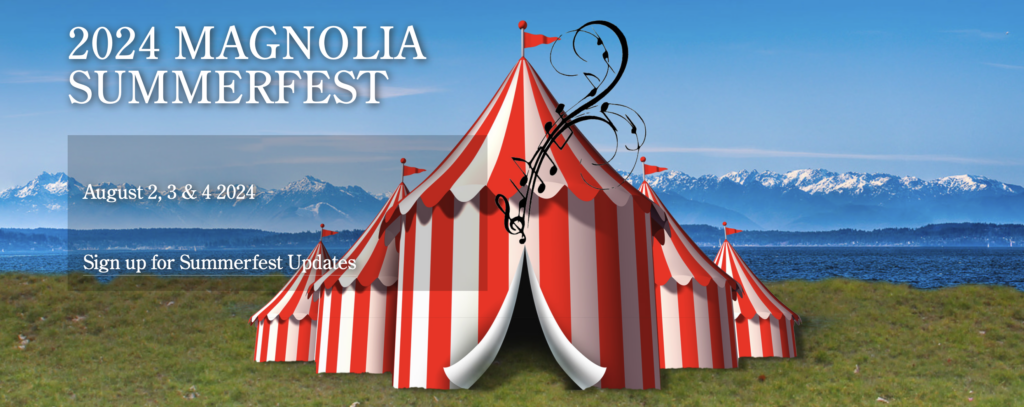 Stripped Tent. Text Magnolia SummerFest