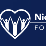 Nick of Time Logo with Heart and hands in air