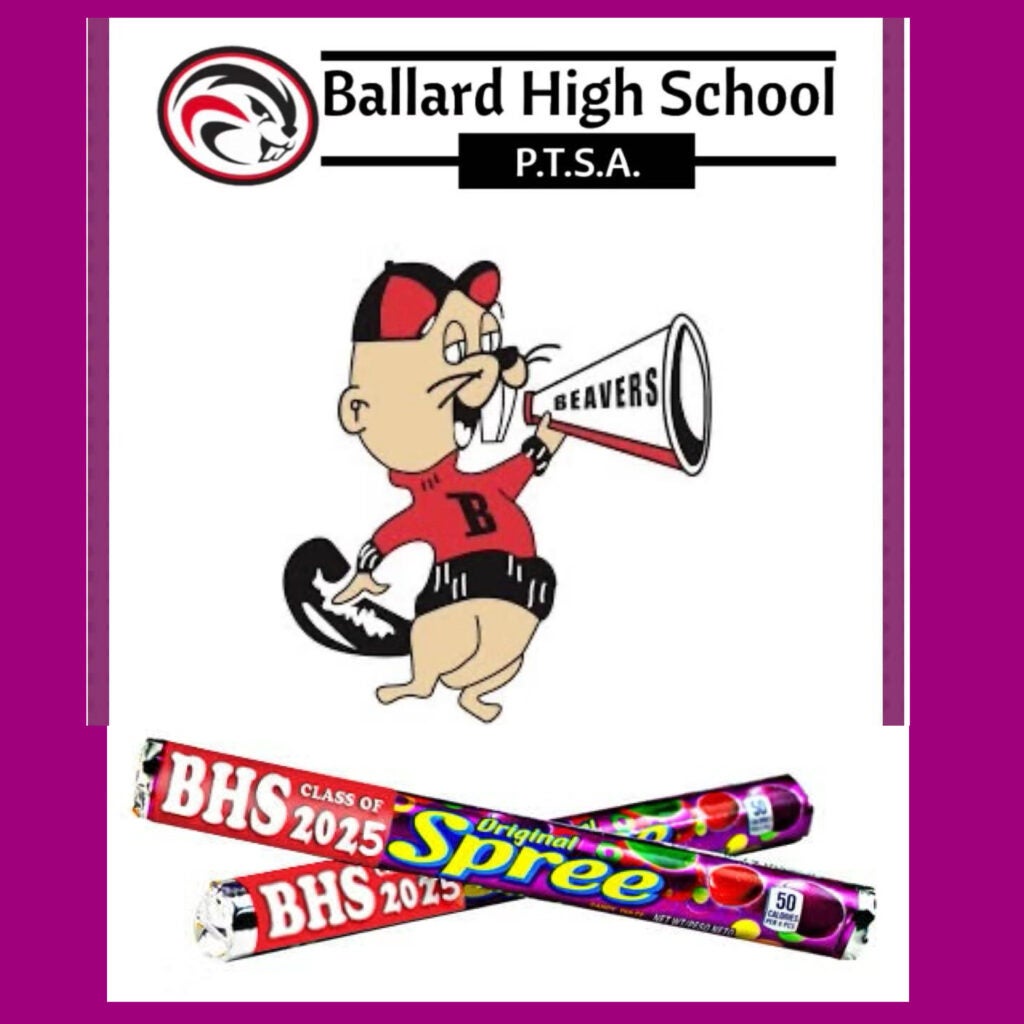 Ballard Beaver Character with Mega Photo and SPREE Candy roll with BHS 2025