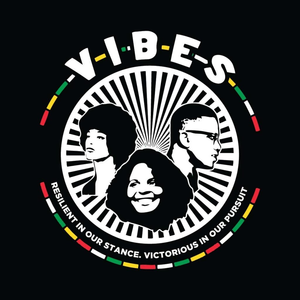 VIBES Logo with 3 images of students