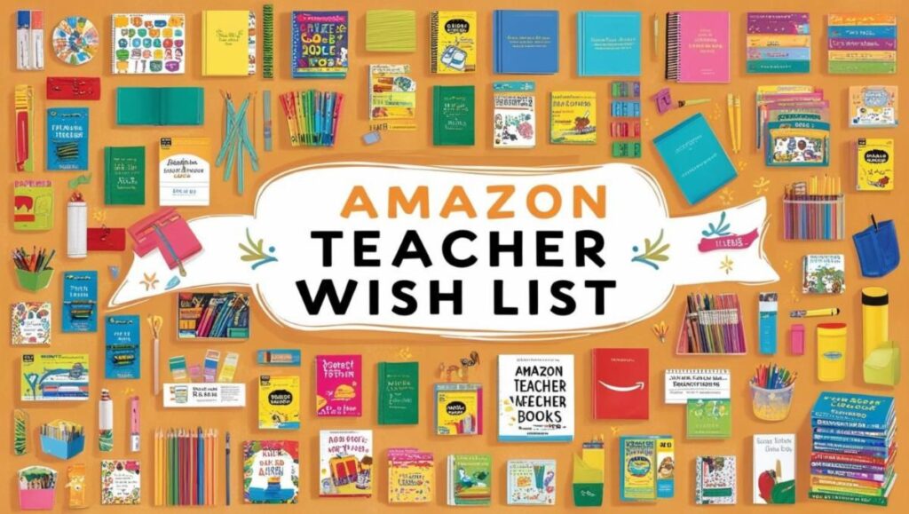 Supplies, Books, Cleaning, Text: Amazon Teachers Wish List